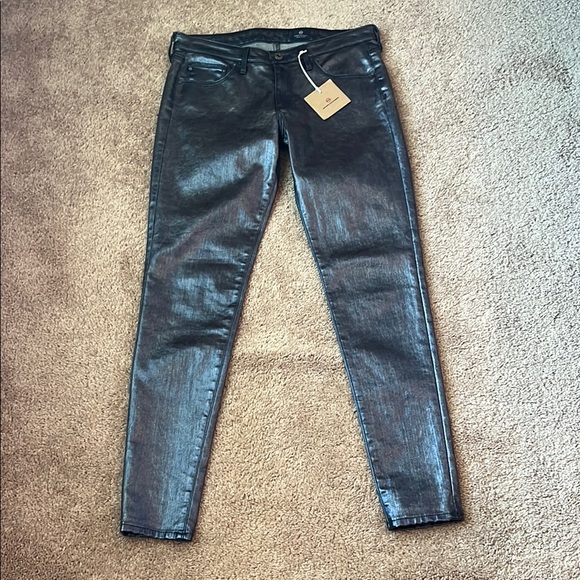 NWT AG Adriano Goldschmied The Silhouette Metallic Legging Jeans - Picture 2 of 13